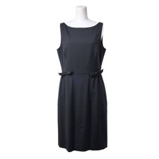 Valentino Techno Couture Black Ribbon Sleeveless Dress Size 44
