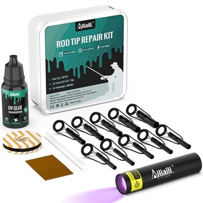 ailiaili Fishing Rod Tip Repair Kit, Complete Supplies for Fishing Pole Tip R...