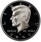 2000 Silver Proof Kennedy Half Dollar 90% Silver 0.361oz Deep Cameo Gem Proof BU