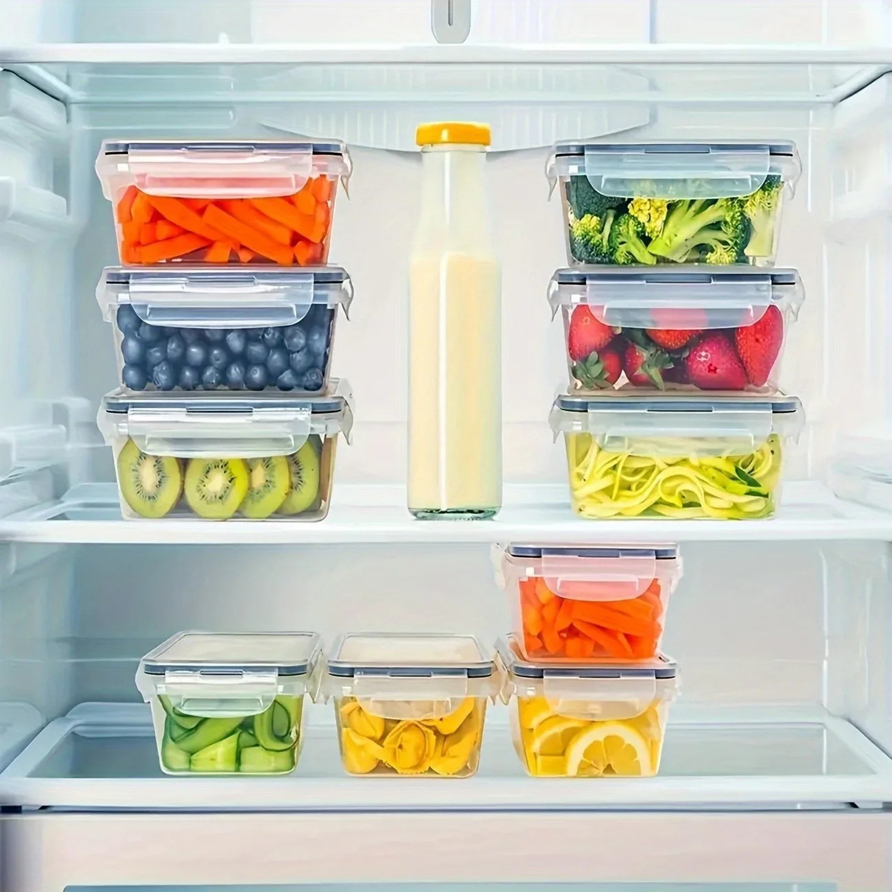 10 Pack Stackable Food Storage Containers Airtight & Leakpro