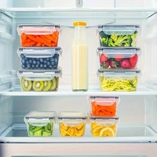 10 Pack Stackable Food Storage Containers Airtight  Leakproof Set Snap Lock Lid