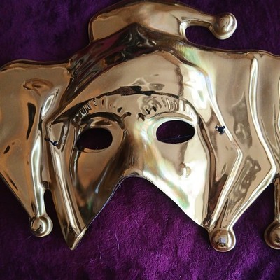 Restposten x4 Goldnarr Maskerade Abschlussball Festival Kreuzfahrt Ball Augenmaske Gesichtsmaske 