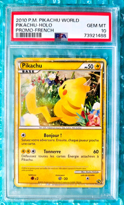 2010 ピカチュウ PSA10 PIKACHU WORLD PROMO 2010 Pokemon Pikachu World PIKACHU French Holo Promo PSA-10 Gem