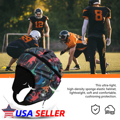 Rugby Helmet Headguard Headgear for Soccer Scrum Cap Soft Protective Helmet （D）