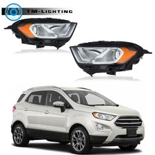 Right&Left Side LED DRL Headlights Chrome For 2018-20-2023 Ford EcoSport Halogen