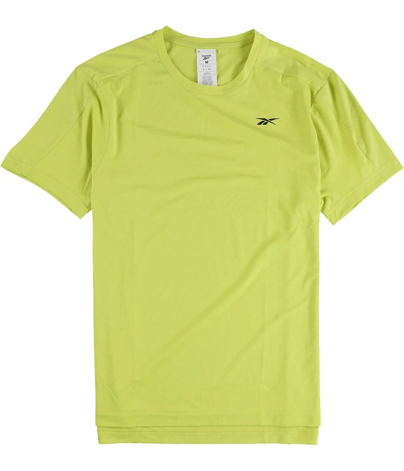 Camiseta básica perforada Reebok Fitness para hombre, verde lima, M