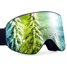 Ski Goggles Cylindrical Skiing Snowboard Lens Anti-fog 100 UV Protection Tri...