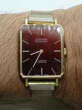 VINTAGE LUCIEN PICCARD SWISS 17J INCABLOC MECHANICAL WATCH WORKING NEEDS SERVICE
