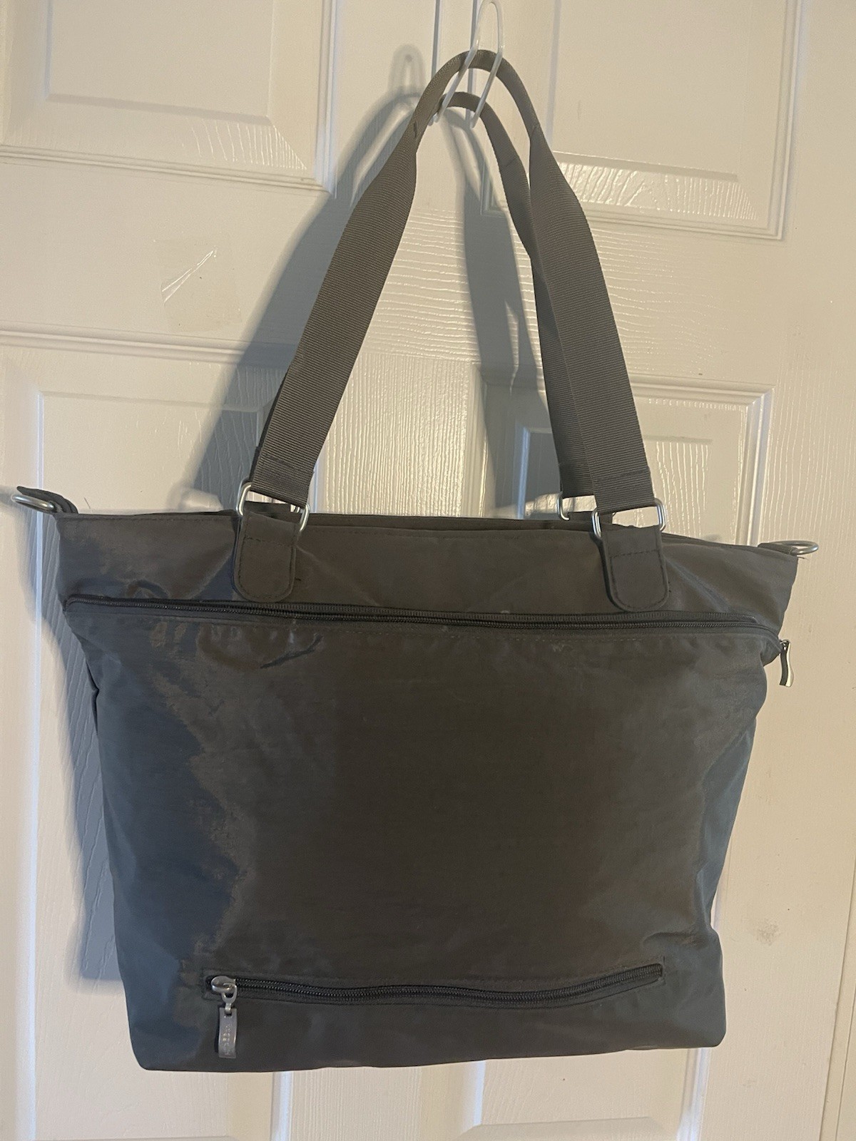 Baggallini Avenue Nylon dark gray Tote Top Handle Bag with padded compartment image 5