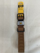 CARHARTT Nylon Wide Dog Collar Medium 15"-20" Brown Reflective Webbing Strap