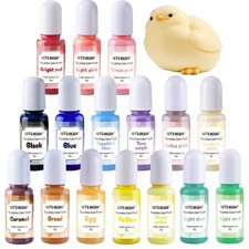 LET'S RESIN Silicone Pigment Dye for Taba Squishy, 16 Colors 0.35oz, colorful