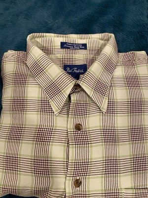 PAUL FREDERICK Luxurious Men's Striped  Hidden Button Dn Collar Cotton Cashmere