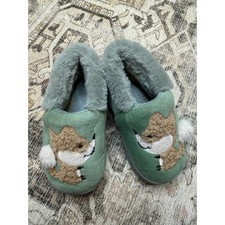 Toddler Fluffy Little Kids House Slippers Fox Sz 6 Toddler Green