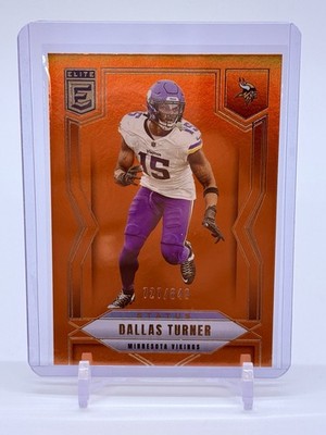 2025 Panini Donruss Elite Dallas Turner #26 Metallic Orange # d/849 Vikings