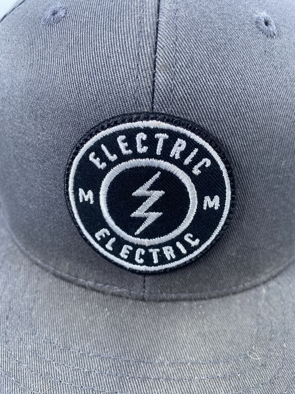 Electric Snapback Hat Gray Round Patch Logo Adjus… - image 2