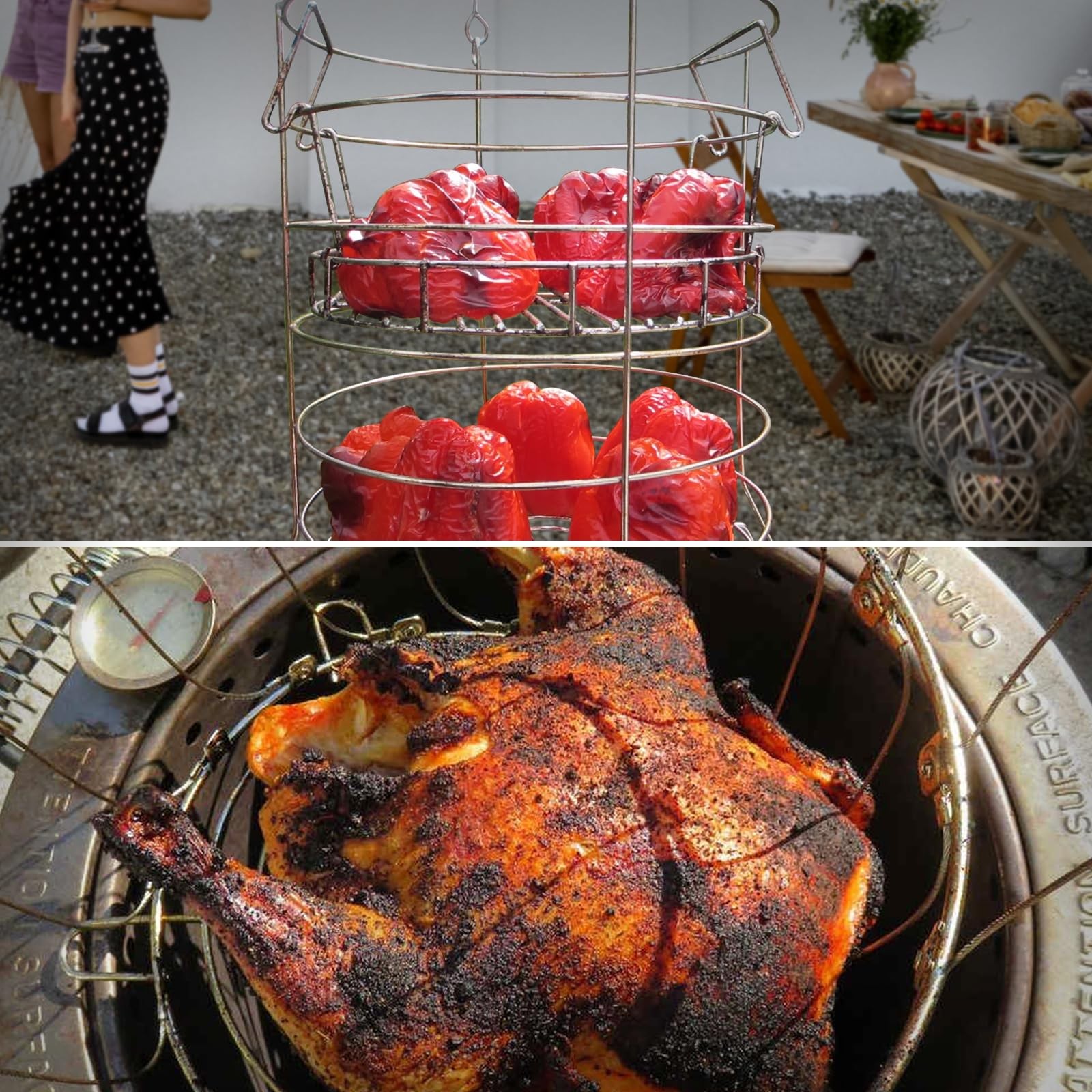 Turkey Fryer Grill Basket for Thanksgiving Roast Char Broil Big Easy Oiless The