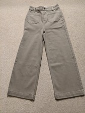 Fat Face Womens Keswick Wide Leg Cropped Jeans. Stone Denim. UK 6R. NWT