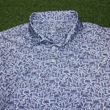 Rhoback The Houston Polo Shirt Texas Flag Performance Golf Mens XL