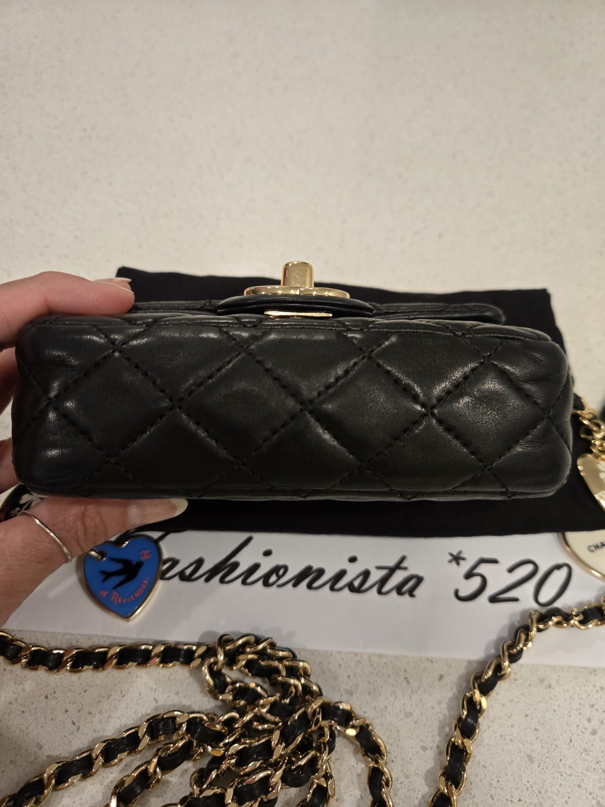 CHANEL Black Micro Mini Rectangular Classic Flap … - image 7