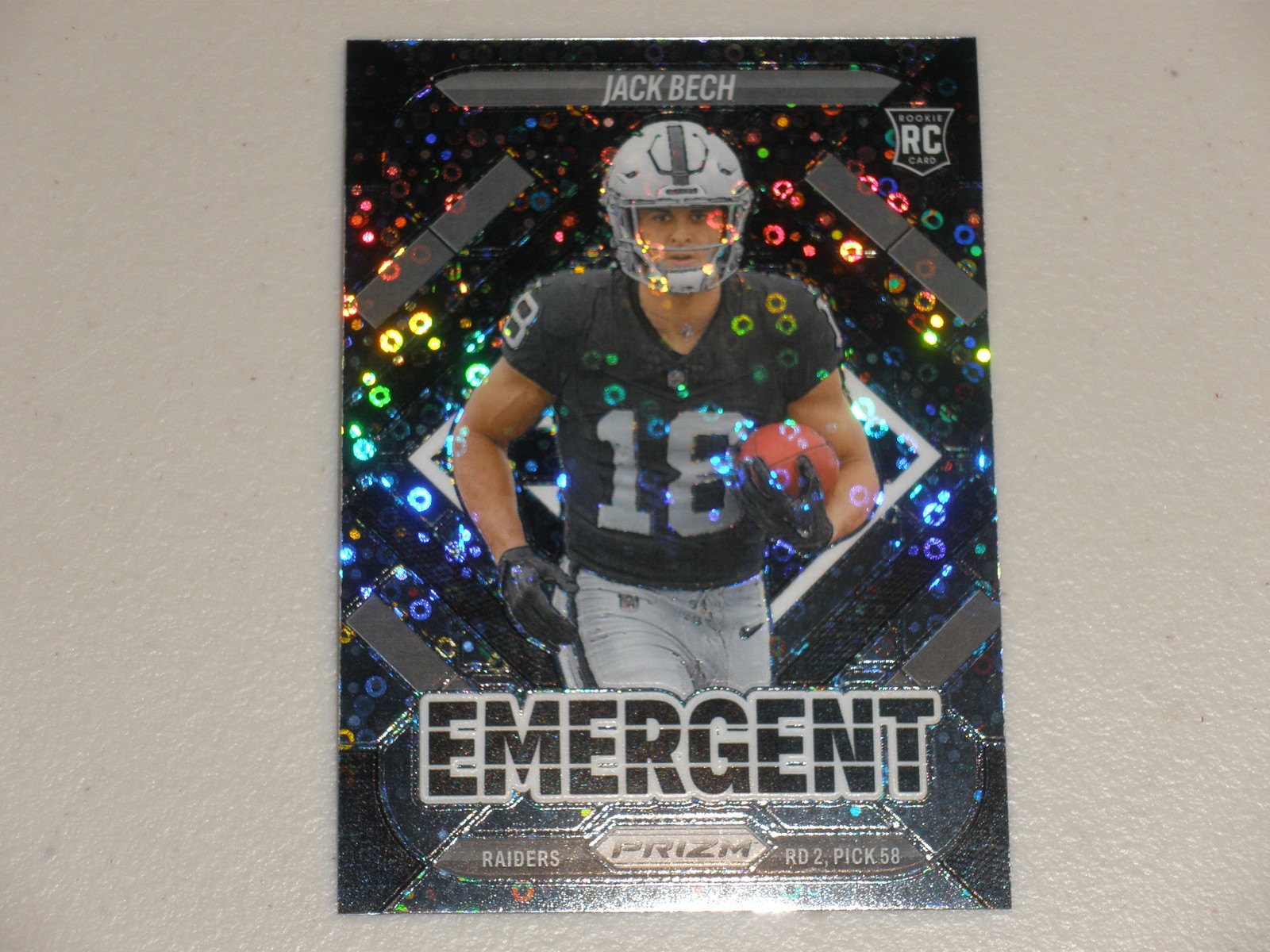 2025 Panini Prizm Emergent No Huddle Silver Prizm #11 Jack Bech Rookie RC