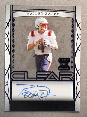 2022 Leaf Trinity Clear Navy 14/49 Bailey Zappe #CA-BZ1 Rookie Auto RC 19nm