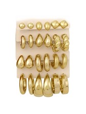 12 Pairs Chunky Gold Hoop Earrings for Women Trendy, Gold Plated Lightweight ...