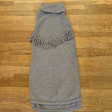 Morgan Carper Nomad gray wool blend turtleneck knee length sheath dress XS b24