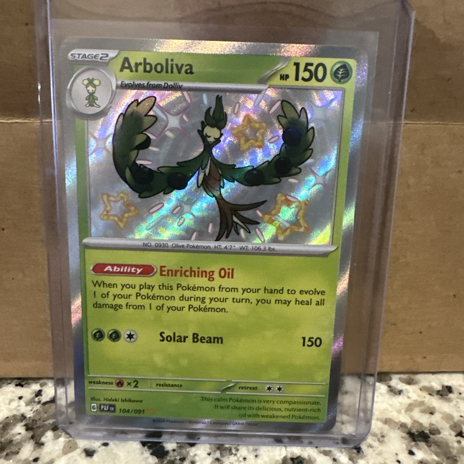 Pokémon TCG Arboliva Scarlet & Violet Paldean Fates Holo Shiny Rare Card 104/091