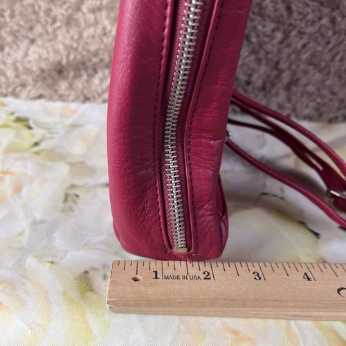 Vintage Franklin Covey Red Wine Leather Backpack Sling Purse Bag Top Grain - Picture 21 of 23