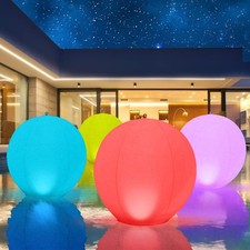 Floating Pool Lights Solar Powered,14 inch Pool Lights that Float, Inflatable...