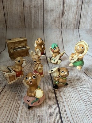 Pendelflosse Hasen Musik Thema Restposten 8 Konvolut Figuren Vintage Ornamente #1478