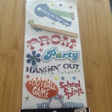 Me & My Big Ideas Glitter Rub On Stickers High School Spirit Dance Football Keys