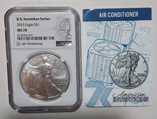 2023 American Silver Eagle $1 Invention Series Air Conditioning NGC MS 70 1 T Oz