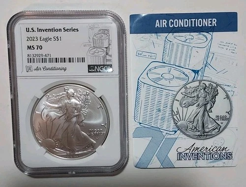 2023 American Silver Eagle $1 Invention Series Air Conditioning NGC MS 70 1 T Oz