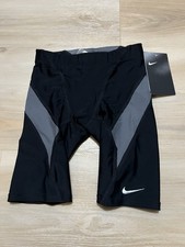 NWT Nike Mens Size 24 HydraStrong Colorblock Jammer Swimsuit Black And Gray