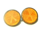 NEW 59mm Diameter fits Kawasaki Front Fork Amber & Black Back Reflector set of 2