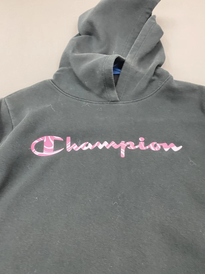 Champion Sudadera con Capucha Juvenil XL 16 Negro Rosa Deletrear Pullover Sudadera Logo Niños Foto 2 de 4