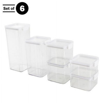 6-Piece Food Storage Containers and Lids Set for Kitchen and Pantry Organization