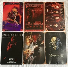 LOT OF 6 MEGADETH 8 X 12 METAL PICTURES/SIGNS