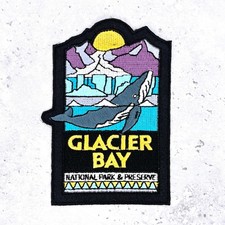 Vintage Glacier Bay Patch • National Park Alaska Humpback Whale • Y2K Sew-On NOS