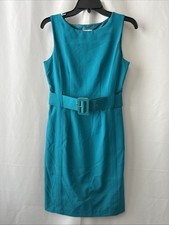 CALVIN KLEIN Womens Dress With Belt Blue Sz- 4 #2391