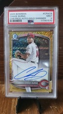 2025 - Chrome Prospect Autographs Chase Burns #CPA-CB Gold Shimmer Refractor /50