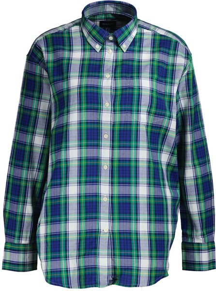 Neu ! Gant Damen Bluse 4311197 D2. Relaxed Blau-GrüN Mix Kariert Gr. 42-image