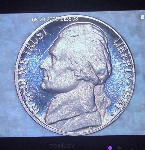 1981-P Jefferson Nickel — photo from the most recent tracked eBay sale