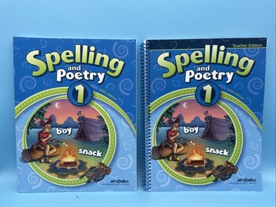 Abeka Spelling & Poetry 1 Student WorkText & Teacher (5th Edition) 1st Grade NEW