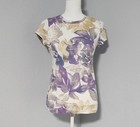 Vintage Y2K Simply Vera Vera Wang 100% Cotton Floral Graphic Tee Size Small