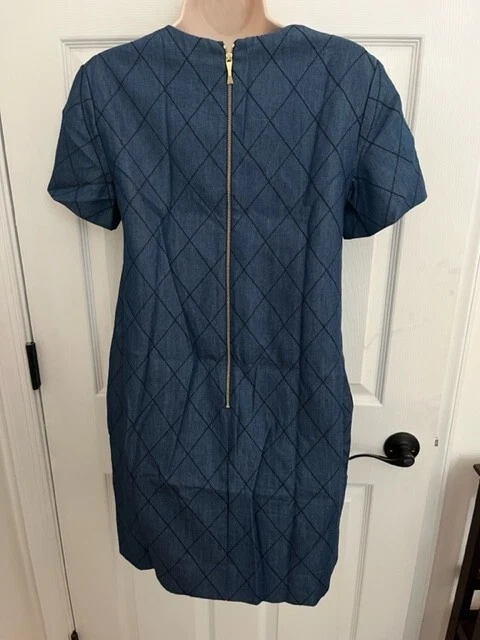 Abito blu KATE SPADE manica corta con tasche posteriori con cerniera a vista taglia 00