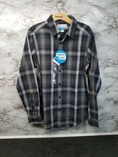 NWT Men  s Columbia Vapor Ridge III Black Plaid Long Sleeve Shirt Sz S 50  F
