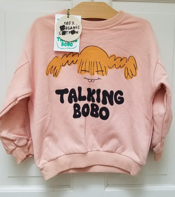 New Bobo Choses Girls Sweatshirt Pink Logo Size 4 5Y (27275) | eBay