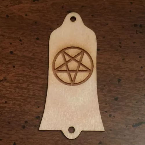 GUITAR TRUSS ROD COVER - Wood Burned - Fits GIBSON USA - PENTAGRAM 666